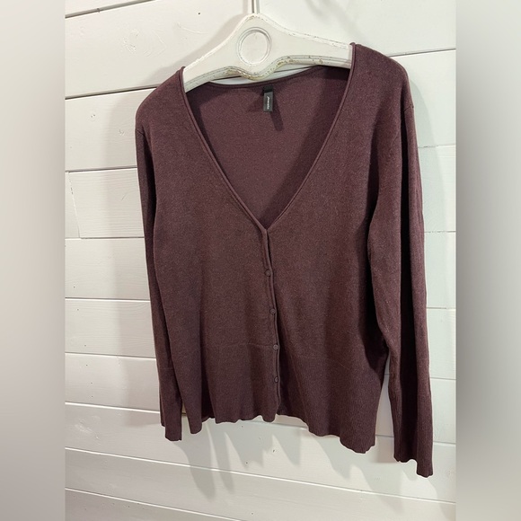 💜 SOYACONCEPT – Plum Buttoned Cardigan (Size XXL) - Picture 5 of 12